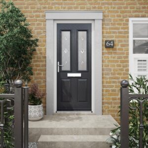 Virtuoso Clifton Anthracite Composite Patterned Glazed External Door