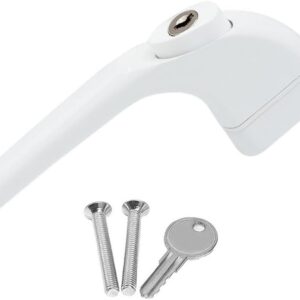 Upvc Universal Window Handle Inline Locking Espag Double Glazing White 15mm