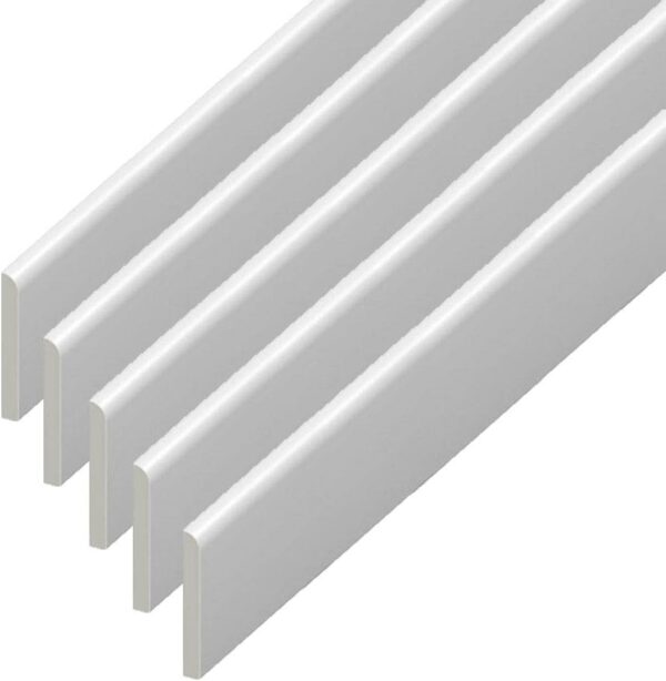 UPVC Plastic Trim 45mm x 2m x 5 Pack - White Architrave Skirting Board/Window Finishing Trim