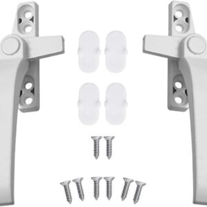 Bulivora 2-Pack UPVC Window Handles - Universal Replacement Handles with Keys, White Locking Handles for PVC Windows, Left & Right Fitting