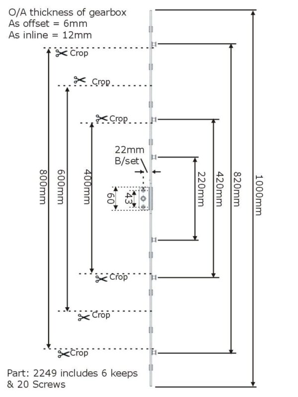 Window Lock Rod Kit Also Repairs Coldseal Tallon Offset Or Inline 22mm - Image 3