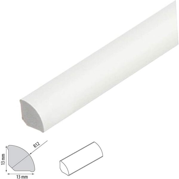 TMW Profiles 13mm uPVC Quadrant Trim - White- Gap-Filling Edge for Windows & Doors – Neat Finish, 1m Long (White) - Image 2