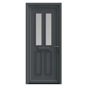 Fortia Chesil Frosted Glazed Anthracite LH External Front Door set, (H)2085mm (W)920mm