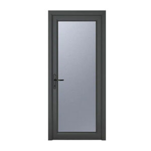 Crystal uPVC Grey Obscure Glazed Full Glass Right Hand Open Single Door