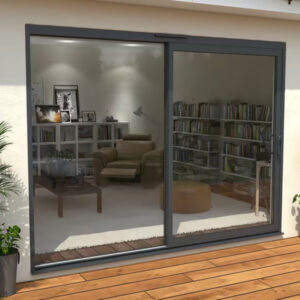 3000mm Supreme Anthracite Grey Aluminium Sliding Doors Rh Sliding / Lh Fixed